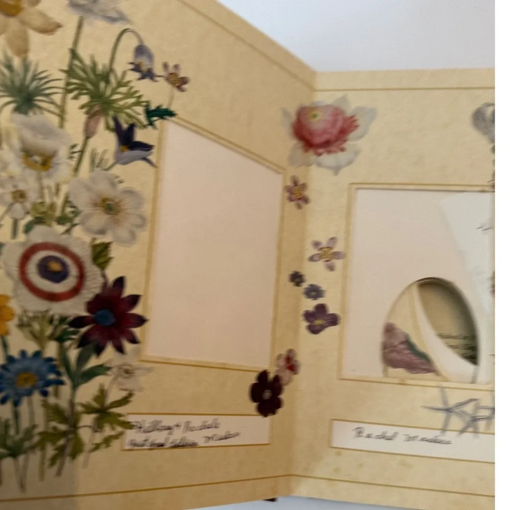 Floral Elegance Photograph Album w/ Ribbon Tie - Botanical Vintage Photo Album